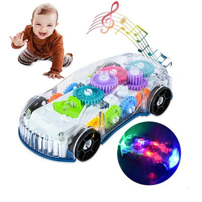 Babyspielzeug Kleinkind Polizeiauto Elektrofahrzeug Spielzeug Auto Fahren Transparente Zahnräder Musik Lichter Autos Spielzeug für Kinder Jungen