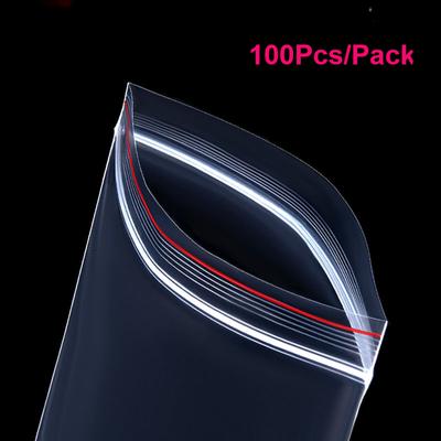 Premium Quality Transparent Sealable Bags for Plastic Storage, 100Pcs with Self Sealing