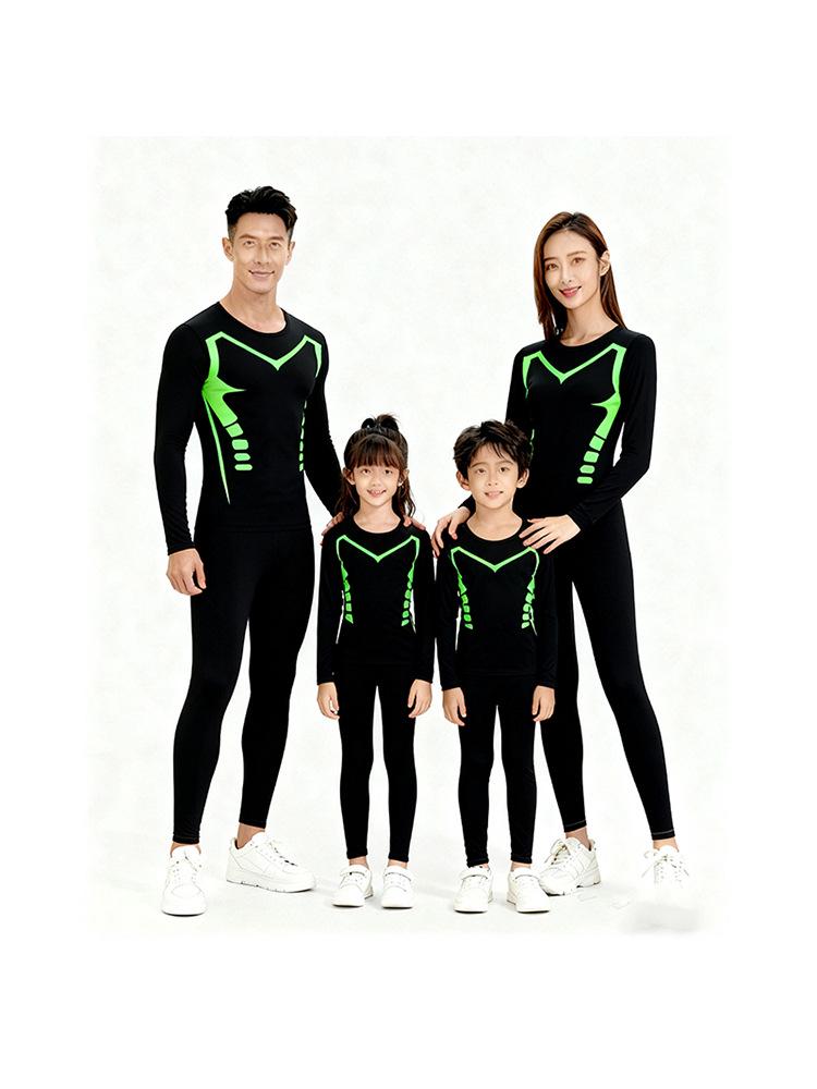 High Elasticity Quick Dry Sports Set for Kids & Adults - Printed Leotard, Base Layer for Basketball & Football Training Fitness.