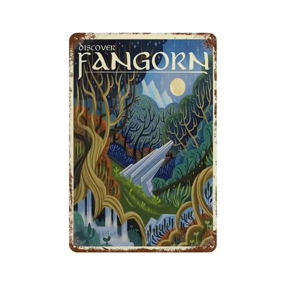 Abstract Ring Retro Travel Poster Metal Tin Sign Plaque Vintage Film Mordor Castle Lord Magic Kid Bed Room Home Wall Decor