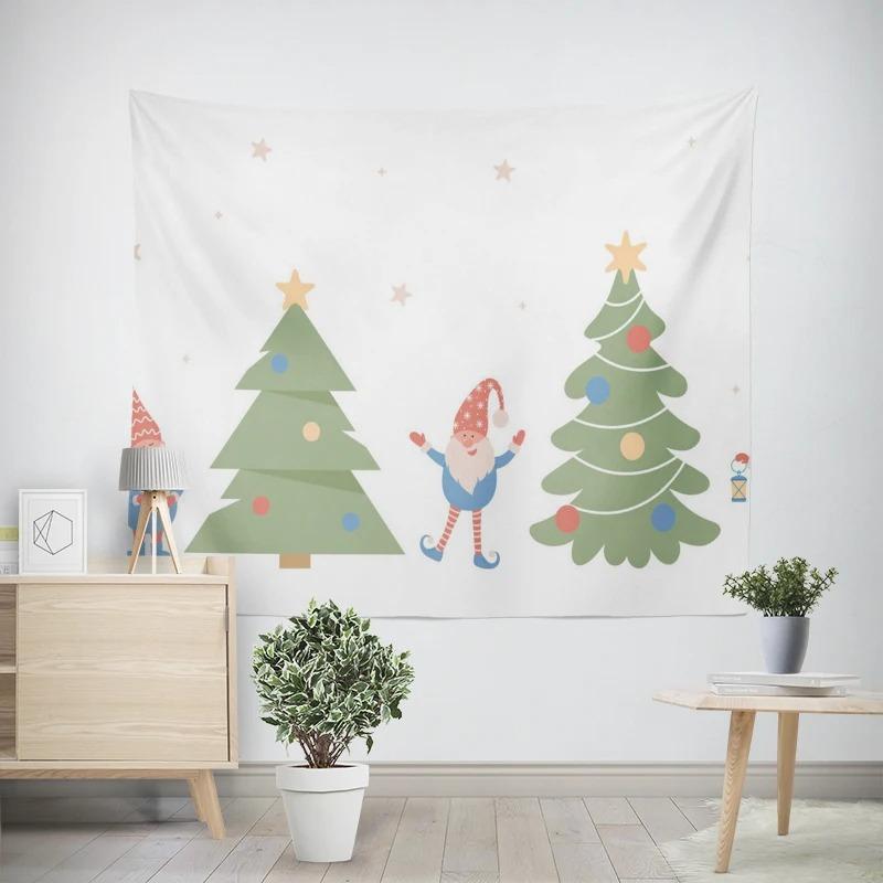 Natal Ano Novo Árvore de Natal Boneco de Neve Padrão Tapeçaria Sala de Estar Sofá Interior do Carro Tapeçaria Decorativa