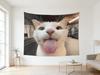 Interesting Cat Expression Tapestry Bohemian Style Tapestry Cute Cat Tapestry Aesthetic Wall Hanging Decor Suitable For Party