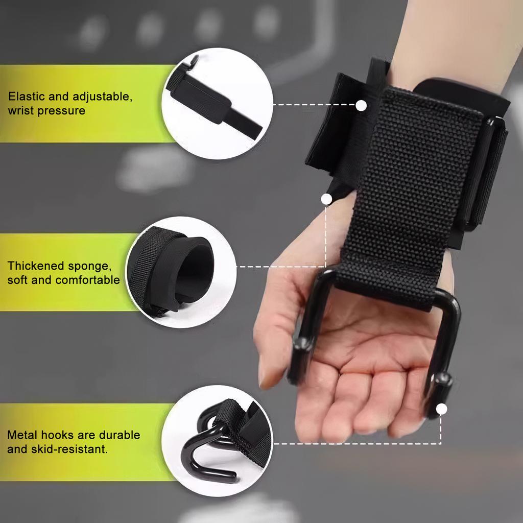 1/2PCS Weight Lifting Hooks for Men Women Fitness Wrist Brace Booster Bands Non Slip Grip Support Wraps for Power Lifting Gym 1