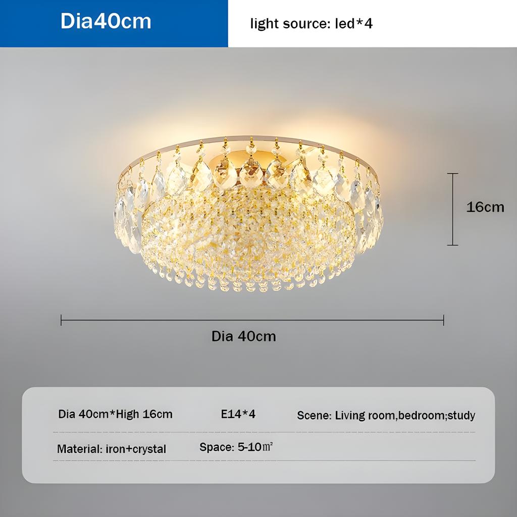 Nordic LED Crystal Circle Ceiling Lamp Living Room Bedroom Indoor Decor Pendant Light Lampara Luminaire Chandeliers Lighting