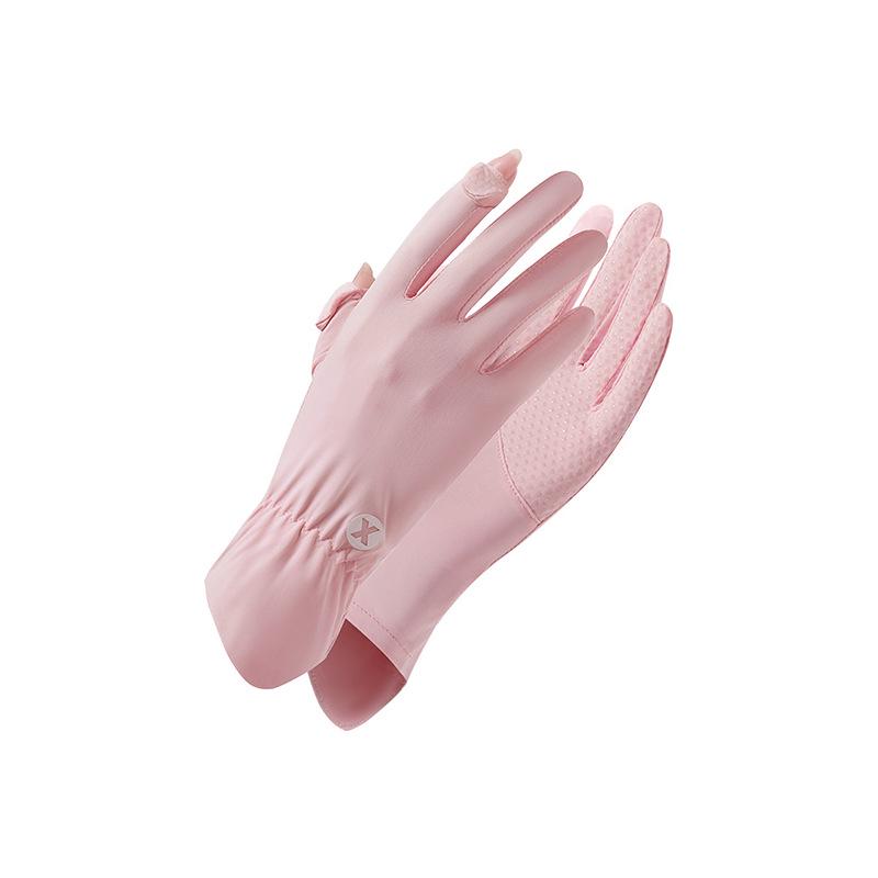Women's Fingerless Ice Silk Cycling Gloves - UV Protection, Non-Slip, Breathable Summer Outdoor Sports Gloves