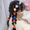 10pcs Kids Elastic Hair Bands Plush Ball Rubber Band For Children Girls Sweets Scrunchie Hair Ties Clip Baby Hair Accessories