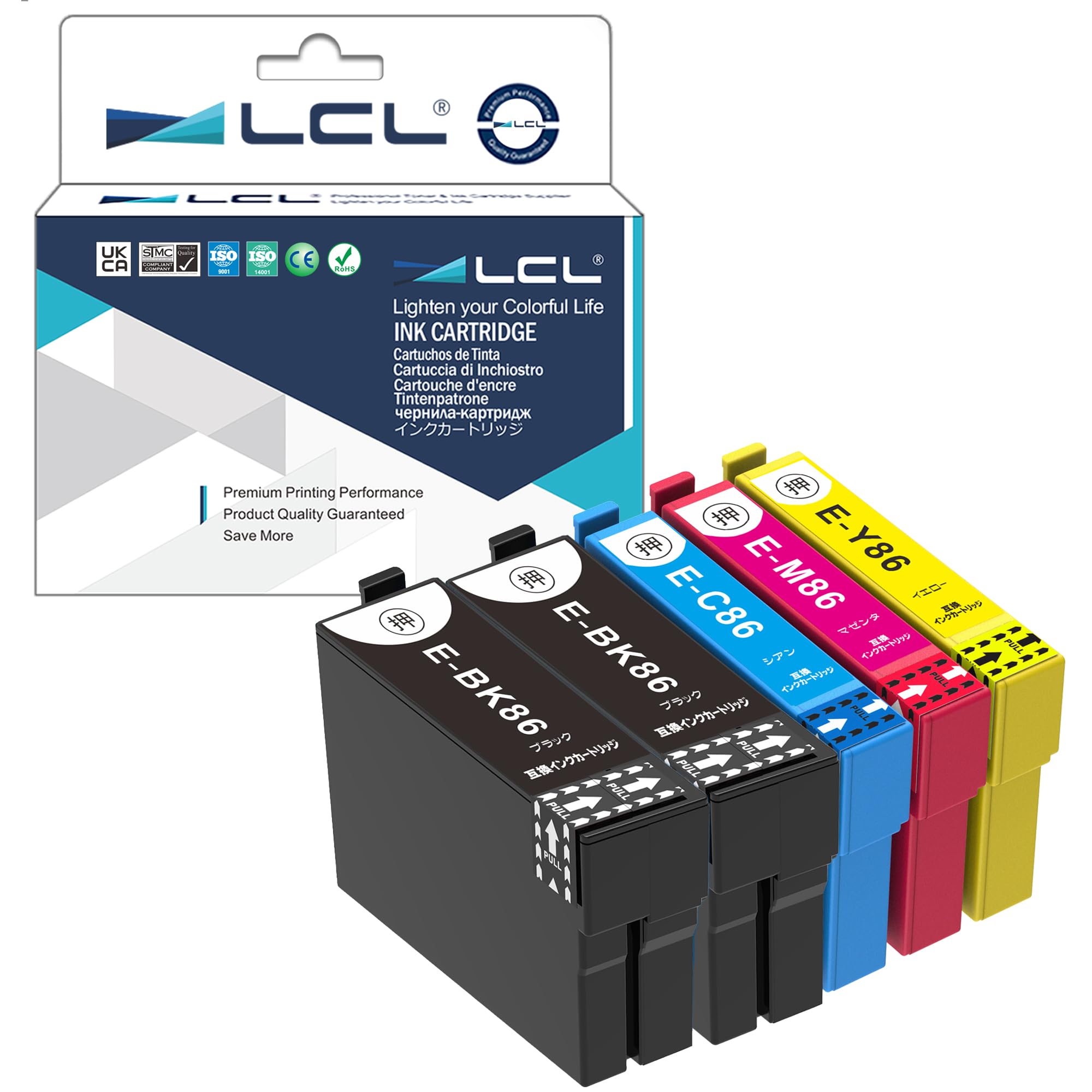 

LCL для Epson IC4CL86 ICBK86 ICC86 ICM86 ICY86 упаковки 2 чорний блакитний пурпурний Сумісний чорнильний картридж Сумісний (5 жовтий) моделі PX-M680F чорний