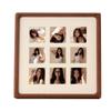 Solid Wood 9-Grid Black Walnut Photo Frame with Mortise and Tenon Round Corners for Desktop Display or Wall Decoration.