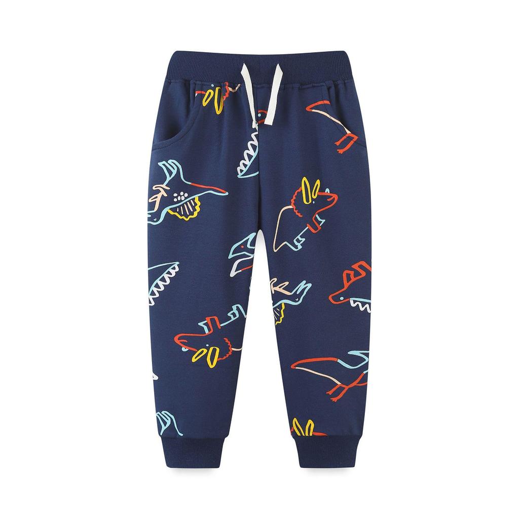Autumn Boys' Joggers - European & American Style Printed Sports Pants for Kids
