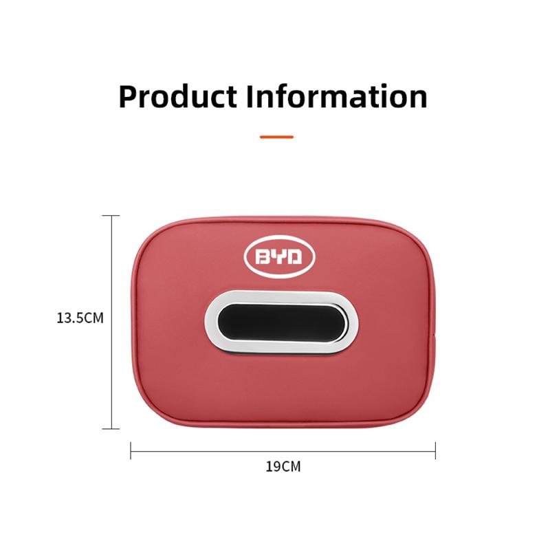Car Tissue Box Car Interior Accessories For BYD Atto E6 Tang F3 Song F3R Qing Yuan I3 S7 Leather Tissue Storage Bag Kleenex Case