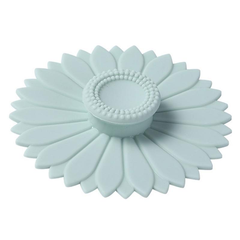 Sunflowers Silicones Cups Lid Dustproof Camping Cups Cover Leakproofs Hot Cups Lid Airtights Seal Lid for Coffees & Tea