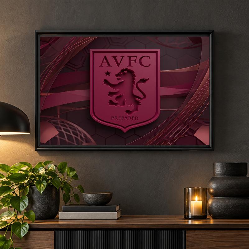 Aston Villa Football Diamond Painting Kit 5D Full Drill DIY Diamond Mosaic Wall Art Home Decor