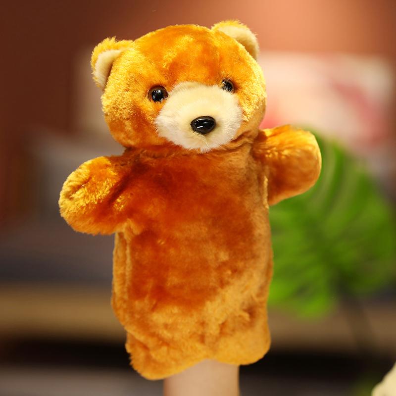 28m Cartoon Animal Plush Hand Puppet Kawaii Rabbit Cat Pig Tortoise Frog Owl Dog Monkey Plushie Interactive Story Prop Gift