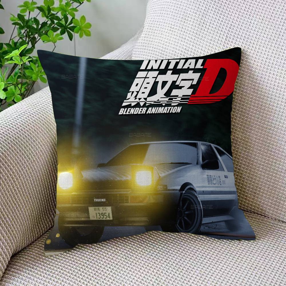 Initial D Fujiwara Tofu Shop Personalized Picture Text Home Decorative Pillows Household Gifts 45x45cm