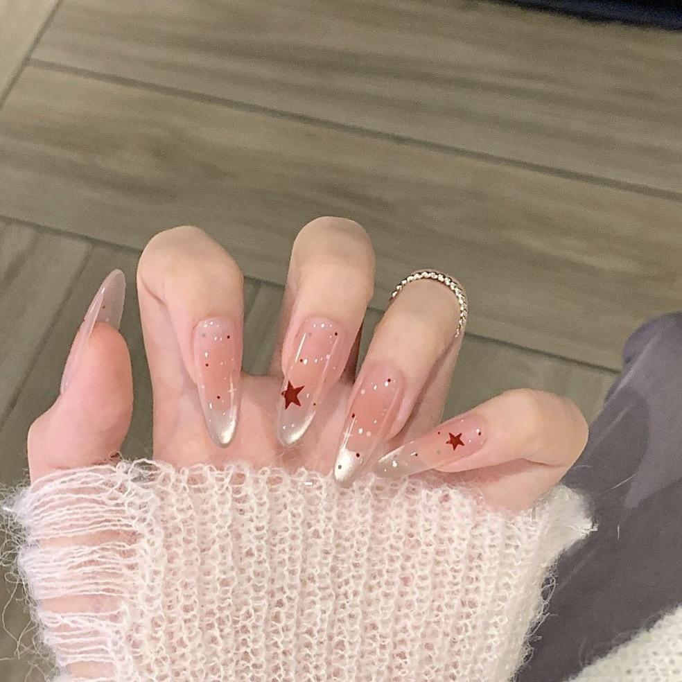 2026 Designer Wearable Nails: Butterfly Fairy Fingertips, Dreamy Starry Sky, High-End Light Luxury Handmade Tips.