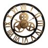 Home Decorative Large 3D European Retro Wooden Wall Clock Steampunk Industrial Decor - 40cm