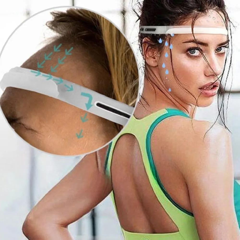 Sweat-wicking double silicone headband hair tie gym hairband men s hairband men s sports hairband workout headband men Black silicone hairband