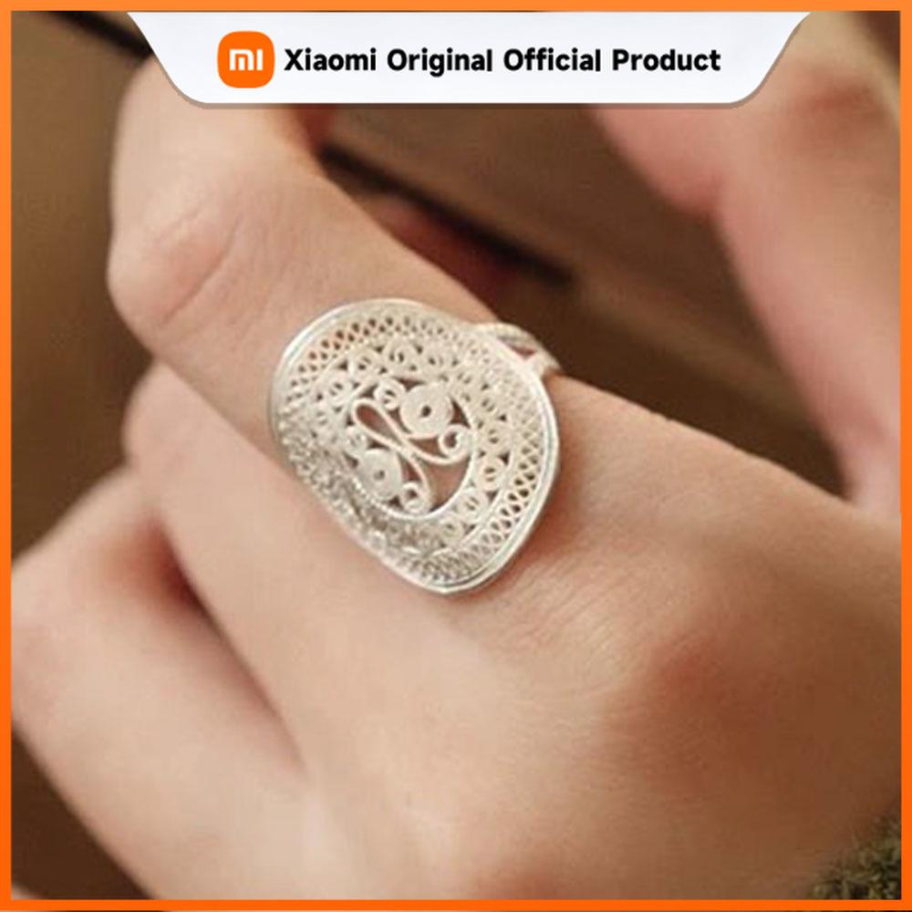 Xiaomi 925 Sterling Silver Rings for Women Couple Minimalist Handmade Simple Round Flower Ring Fine Jewelry Gift Prevent Allergy