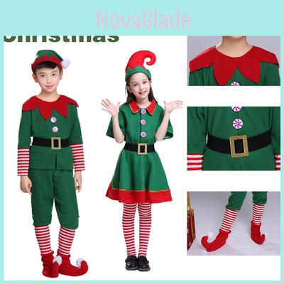 Delightful Christmas Elf Cosplay Costume Couple Outfit For Fancy Dress Xmas Party Role Play