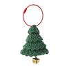 4 Hand Knitted Wool Yarn Christmas Tree Pendants Soft Crochet Decorations for Car Mirrors Doors Walls and Backpacks
