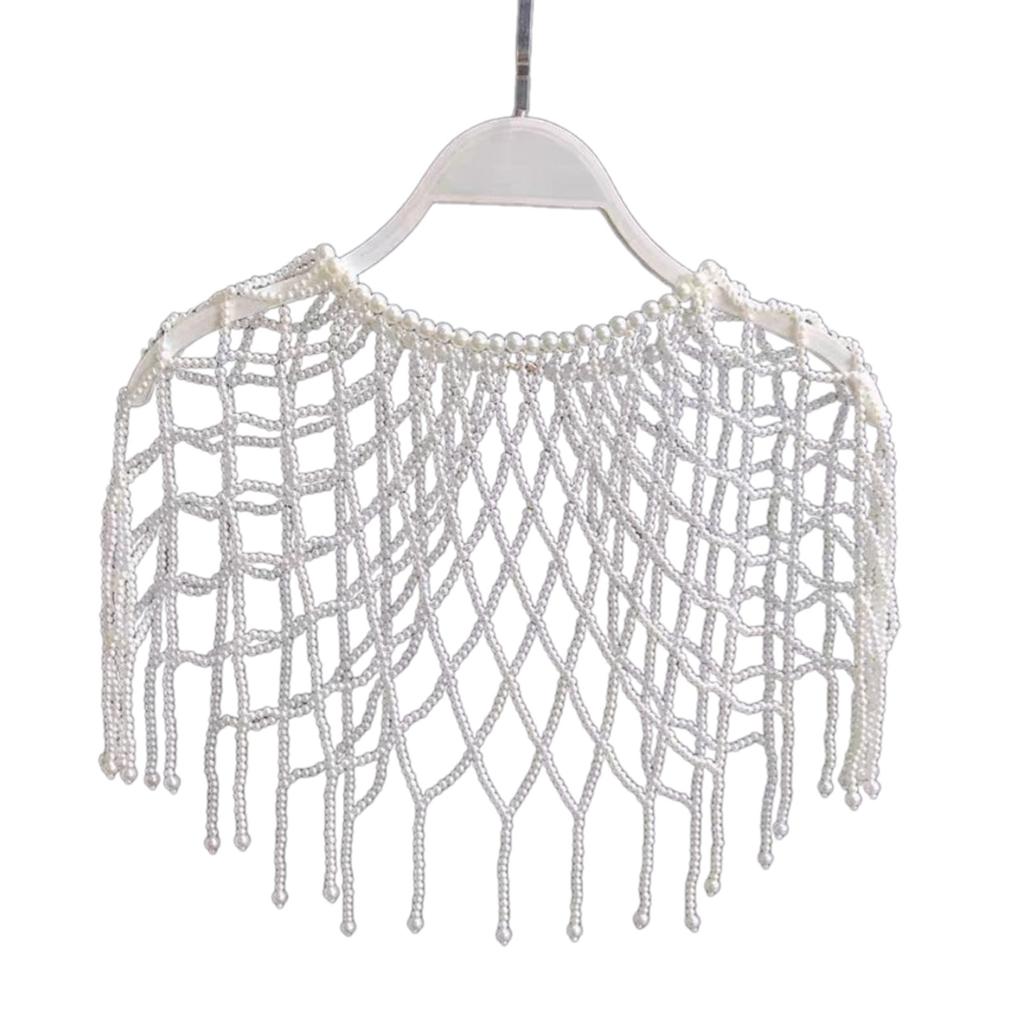 Netz Perlen Schulterwickel Perlen Schal Halsketten Körperkette Perfekte Ergänzung zu jedem Outfit für besondere Anlässe