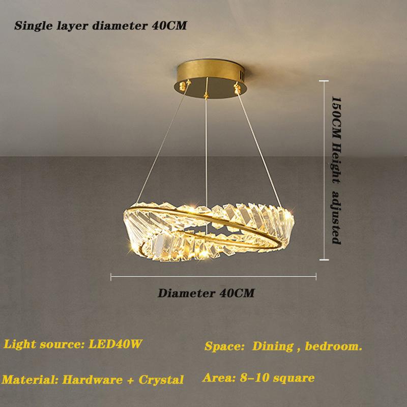 

Современный светодиодный светильник Lustre Luxury Crystal Lamp, круглый золотой потолочный светильник, подвесной светильник для гостиной, спальни, подвесной светильник 3 color dimming
