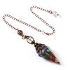 Antique Silver Seven Chakra Crystal Resin Pendulum with Semi-Precious Chips Pendant