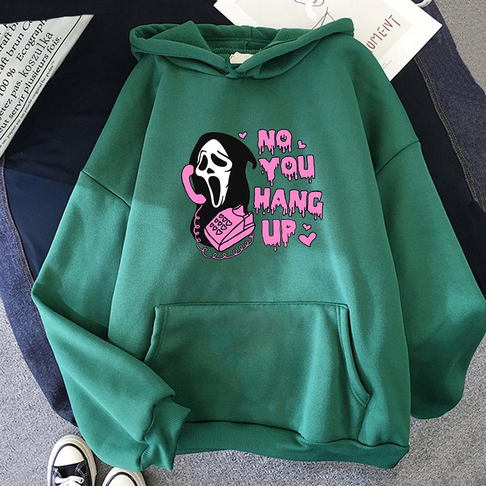 No You Hang Up Hettegenser Dame/Herre Estetisk Streetwear Bokstaver Print Hettegensere Unisex Høst Vinter Halloween Hettegensere Topper