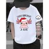 European Sizes Boys Casual Short Sleeve T-Shirt with Cute Christmas Axolotl Tee Graphic Print-- Fun Summer Design, Regular Fit for Casual Attire