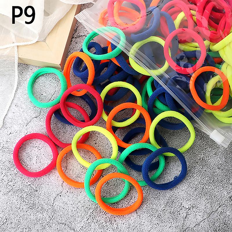 Conjunto de 50 faixas de cabelo básicas para mulheres e meninas, 4 cm, cores sólidas, simples, elásticas, laços de cabelo, acessórios para cabelo, prendedor de rabo de cavalo