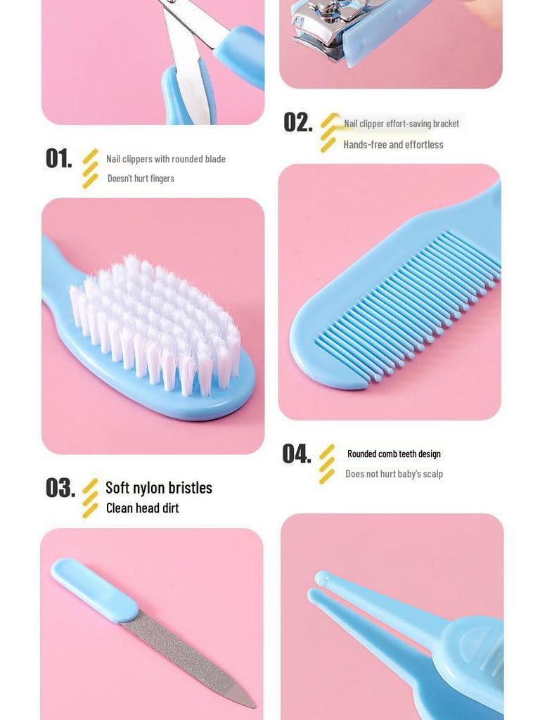 10-Piece Baby Care Set: Ear Pick, Nail Clipper, Nail File, Medicine Feeder.