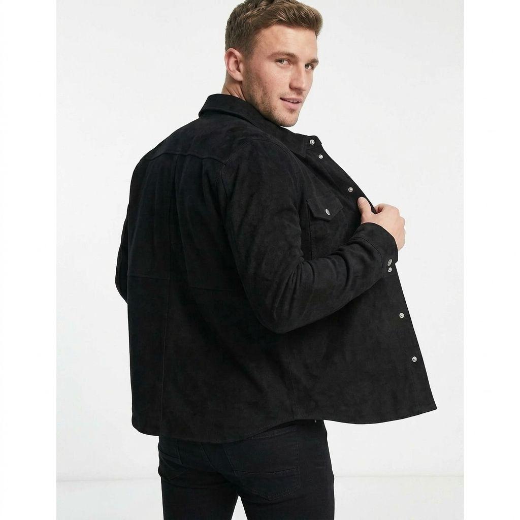 Handmade Men’s Black Suede Real Soft Lambskin Leather Stylish Biker Jacket Fit