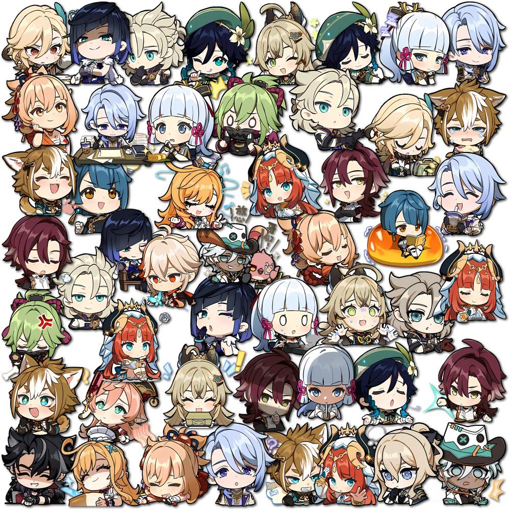 Cute Genshin Impact Stickers (50/100/200 Pieces) - Perfect for Laptops Anime/games Luggage Guitars and More A Must-have for Game Lovers!