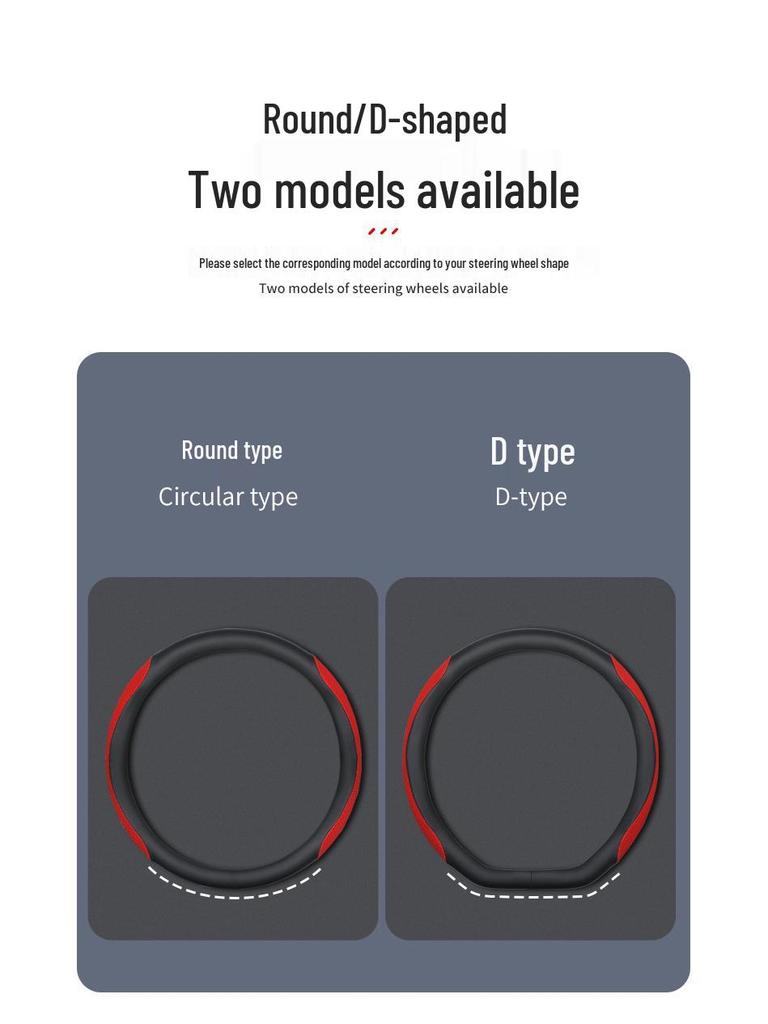 Genuine Leather Nappa Anti-Slip Steering Wheel Cover - Universal Fit, Embossed, Wear-Resistant, Comfortable for All Seasons