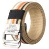 [White Fang] Canvas Belt, Striped, Casual, Stylish, Pop, Men's & Women's BT823 (Khaki Stripe)