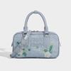 Trendy Embroidered Denim Tote Bag for Women 2025 New Handbag Fashion High-end Shoulder Crossbody Bag