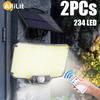 234 LED Lumini Solare de Exterior Senzor de Mișcare Super Luminoase Lampă Inundare de Perete cu Telecomandă Securitate Impermeabilă Terasă Grădină Garaj 1~2 buc