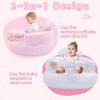 BALAPET Inflatable Baby Seat with Integrated Tray and Back Support for 3-36 Months Toddler, Soft Plush Baby Chair for Sitting Up, Blow Up Baby Floor