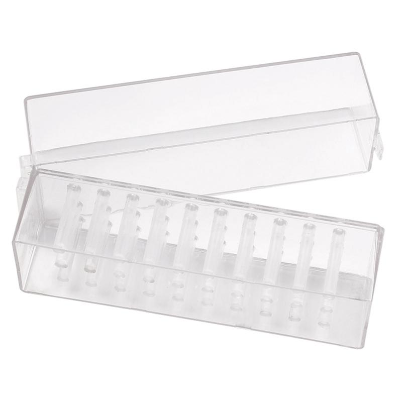 Professional 30/48 Holes Nail Drill Bits Holder Box Manicure Polishing Grinding Drill Bit Holder Clear Storage Box