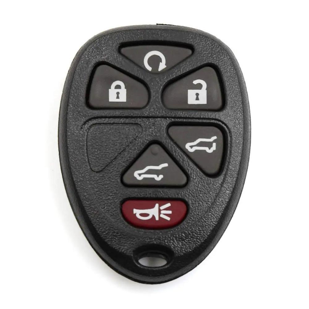 Black 6 Buttons Key Fob Remote Control Case Shell Replacement Key Chip OUC60270 for Cadillac Escalade 2007-2014 Chevrolet Suburban