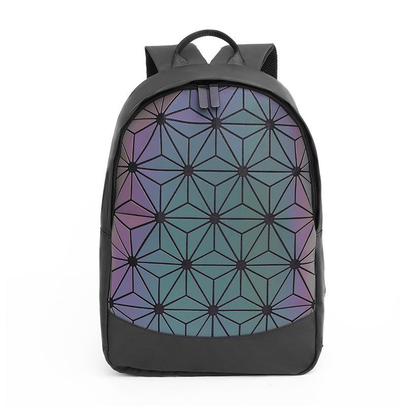 New Geometric Rhombus Backpack Unisex Travel Backpack Fashion Luminous Colorful Computer Backpack Women's Bag