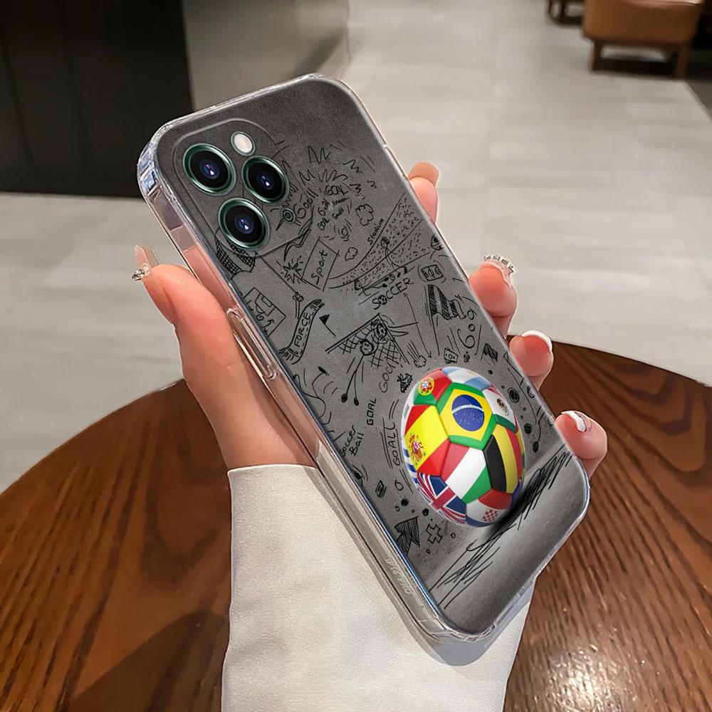 Feuer Fußball Hülle Für Apple iPhone 17 16 15 14 13 12 11 Pro Max 16 Plus 16E 17Air 17Pro Handyhülle Fußball Silikon Funda