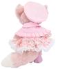 Teddy Bear Mail Order Alice Linabelle Dress-Up Costume with Duffle Cape and Floral Print Dress (Pink) (Size Small)