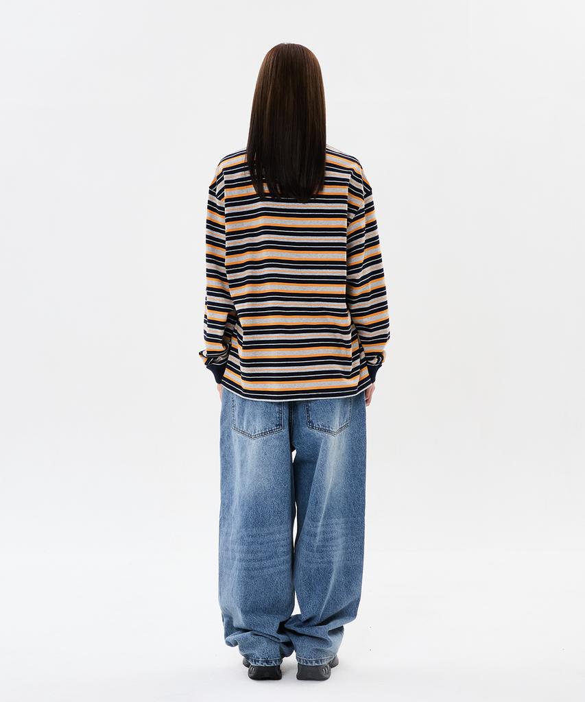 WKNDRS Multi Stripe Ls T-Shirt (Navy)