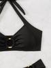 Solid Ribbed Sexy Bikini Set Comfortable Elegant Two Piece Women Swimwear