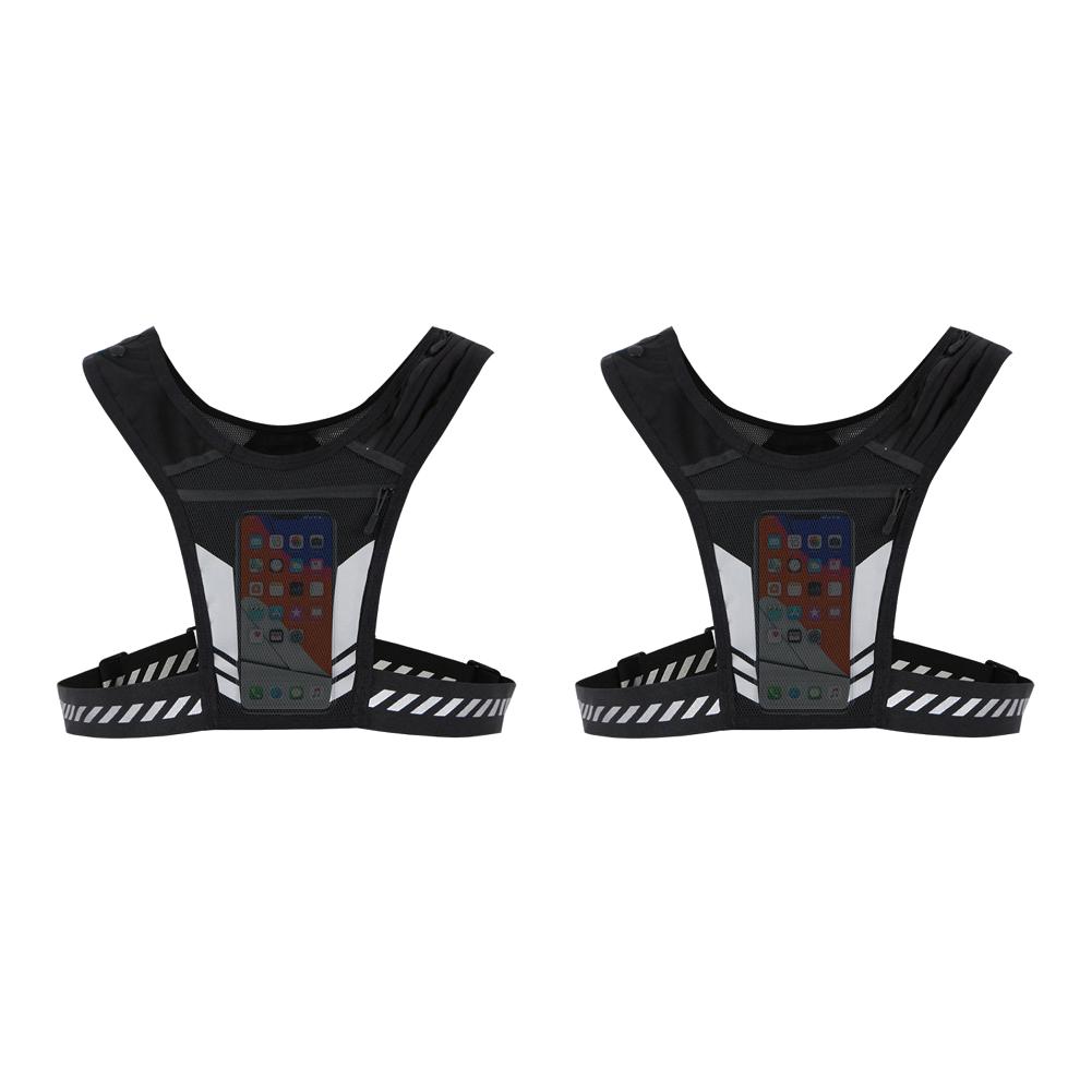 1/2Pcs Running Phone Holder Vest Breathable Mesh Cycling Vest Unisex Adjustable Buckle Running Chest Pouch Elastic for Men Women