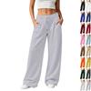 Women's Casual Loose Fit Wide Leg Pants with Pockets Comfortable Winter Long Trousers