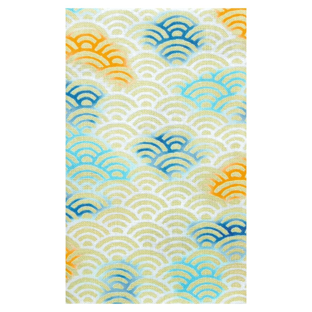 Hamamonyo Tenugui hand Kasumi Seigaiha (Japanese towel) - (wave pattern) бежевый