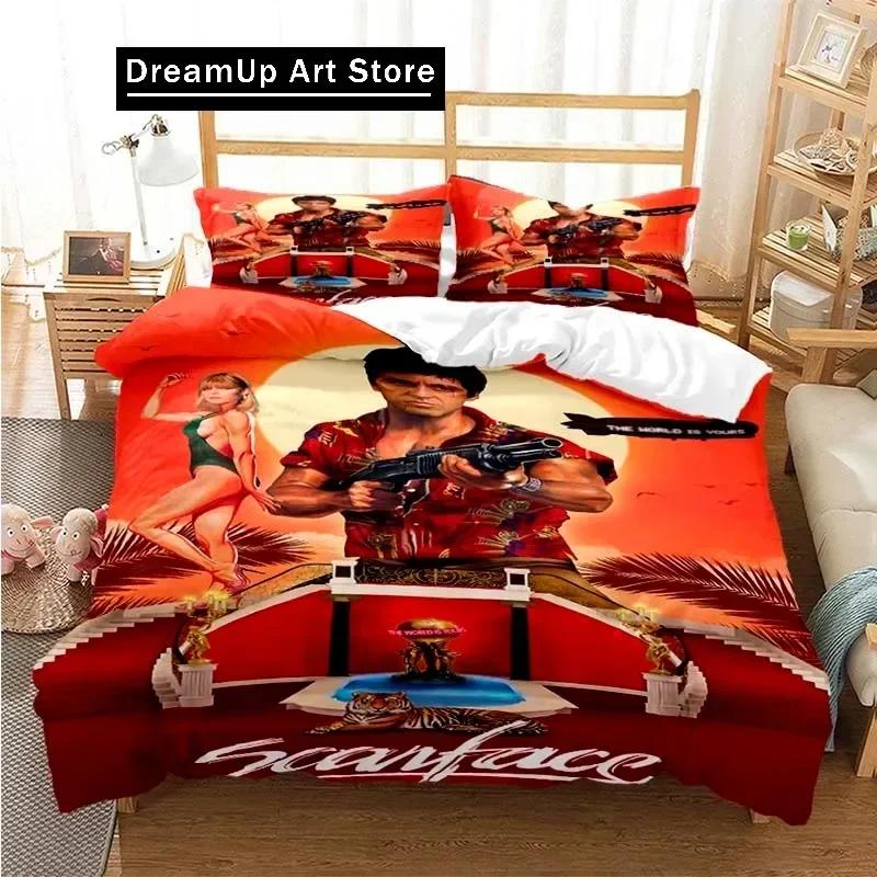 Tony Montana Scarfaces Bedding Set Boys Girls Twin Queen Size Duvet Cover Pillowcase Bed Kids Adult Home Textileextile