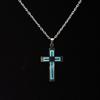 Luminous Stainless Steel Cross Pendant Necklace for Men and Women